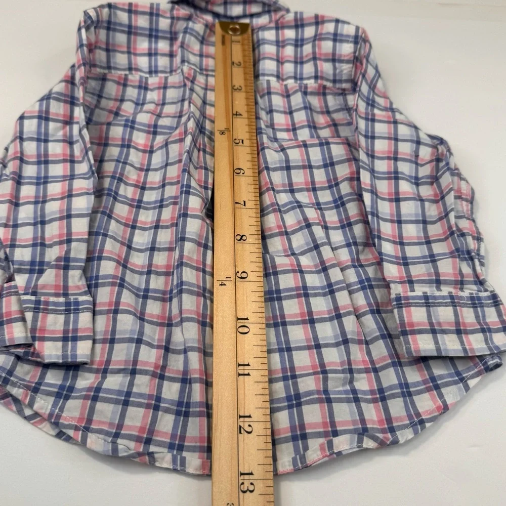 Ralph Lauren Baby Shirt Boy's Size 9M Cotton White Plaid Easter Plaid Button Up